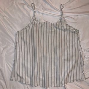 Basic Tank - White with Blue Pin Stripes